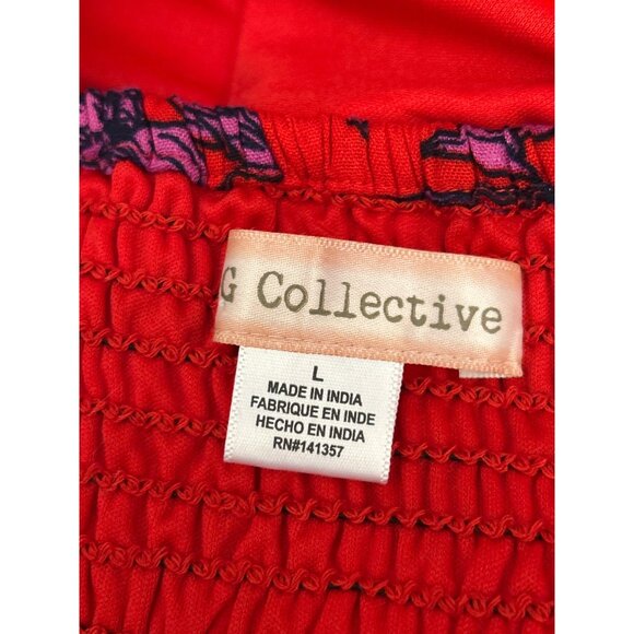 BOG Collective Red Cropped Sweetheart Floral Bustier Top Large Summer Party Y2K - Picture 4 of 5